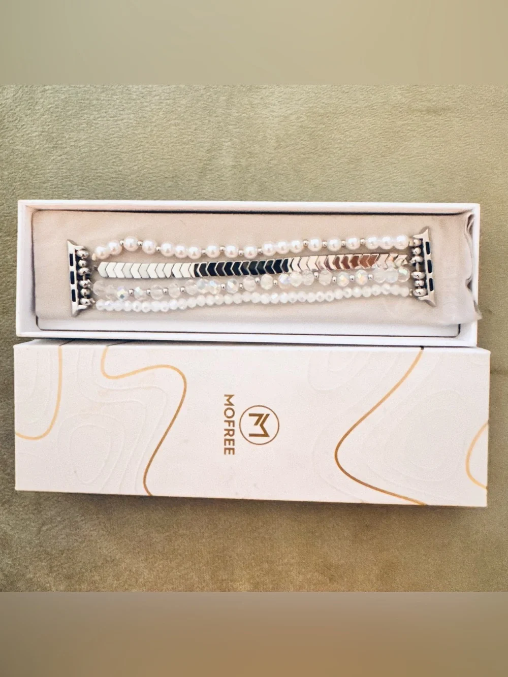MOFREE Beaded Bracelet Compatible with Apple Watch Band 38mm/40mm/41mm/42mm,